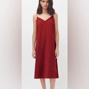 NWT Cuyana Silk Slip Dress, Poppy, Size XL